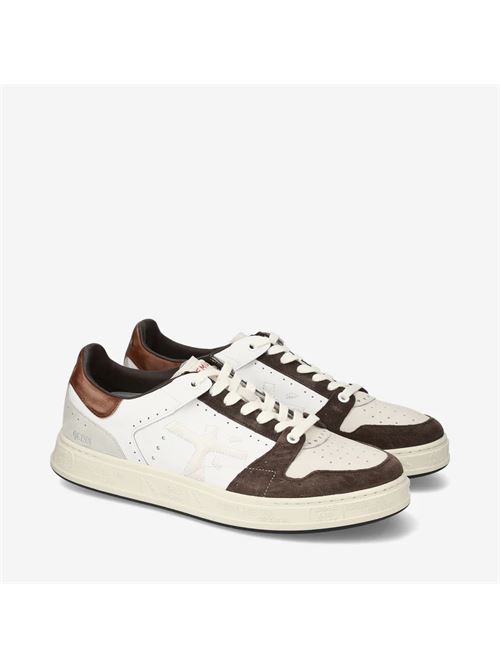 Scarpa in pelle uomo colore bioanco naturale e marrone PREMIATA | QUINN7018